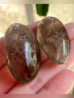 2 Smokey Quartz Polished Crystal Stones Stability Grounding Protection NWOT